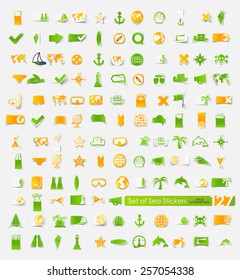 Set of sea stickers