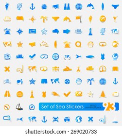Set of sea stickers