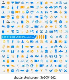 Set of sea stickers