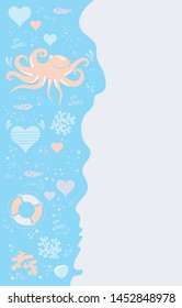 Set of sea symbols. Vector.