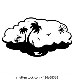 Set of sea tour icon.