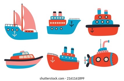 	
Set of sea transport. vector illustration