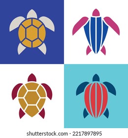 Set of Sea Turtle, Sea Turtle Logo. Icon design. Template elements