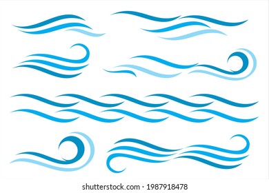 Set of Sea Wave Vector Illustration