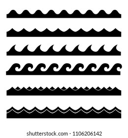 Set of sea waves . wave pattern