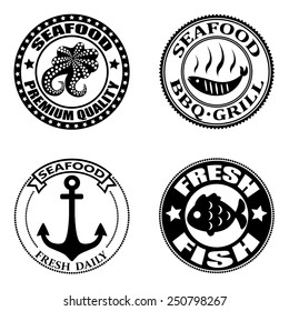 Set of seafood logos,badges, labels and design elements. 