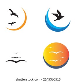 Set of seagul icon logo vector design
