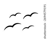 Set of seagull icon vector