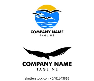 Set of Seagull logo icon designs vector