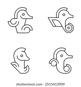 Set of Seahorseh logo. Icon design. Template elements