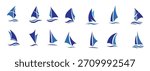 set of seal boat vector illustration