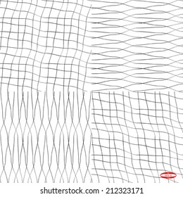 set of seamless abstract black white pattern with grey wave vector
