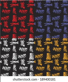 Set of seamless abstract burlap texture pattern 