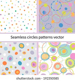 Set of Seamless abstract colors circles. vector illustration