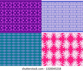 Set of Seamless abstract floral pattern, Vector abstract background