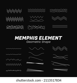 Conjunto de memphis geométricos abstractos y elementos geométricos sin fisuras en el estilo retro memphis