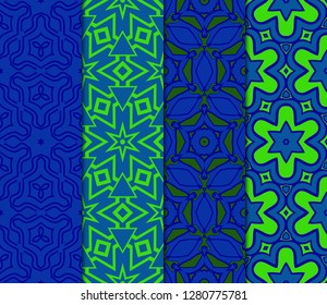 Set of Seamless Abstract Geometric Pattern Paper For Scrapbook. Vector Illustration