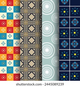Set of Seamless Abstract Geometric Patterns