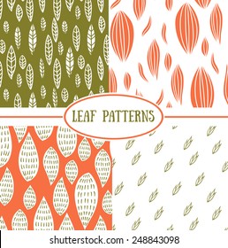 Set of seamless abstract leaf fall patterns.