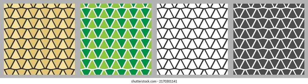 set seamless abstract pattern of arbitrary shapes of different color palettes for texture, textiles, simple background and creative design