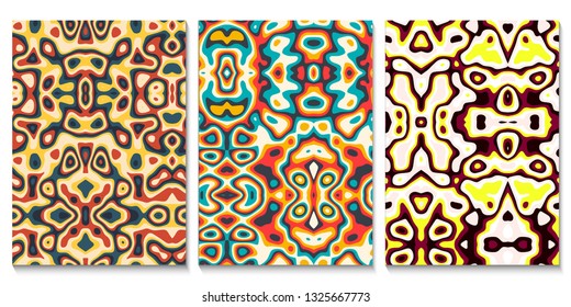 Set of seamless abstract pattern, wood texture. Trendy textile. Good for fabric, wrapping