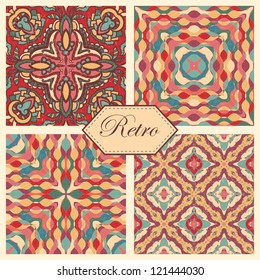 Set of seamless abstract retro patterns