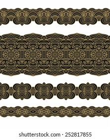 Set of seamless abstract ribbons