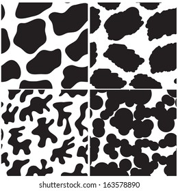 Set of Seamless abstract spot patterns. Stylish vector backgrounds.