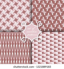 set of seamless abstract vector paper with decorative flowers, shapes and design elements for decoration