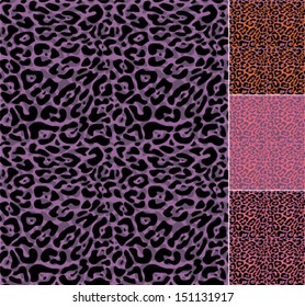 Set of seamless animal fur patterns 