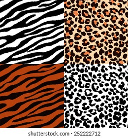 Set of seamless animal patterns for textile design / Vector illustration