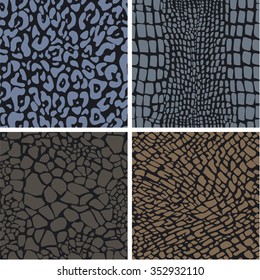 Set of seamless animal skin patterns