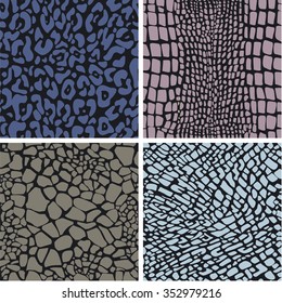 Set of seamless animal skin patterns