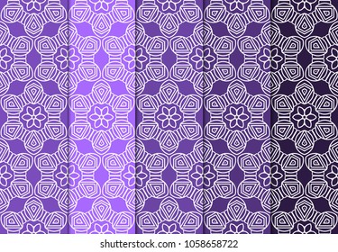 Set of seamless ART DECO geometric pattern. Ornament for interior design, greeting cards, birthday or wedding invitations, fabric print. VECTOR illustration