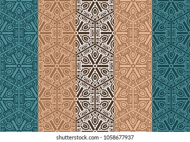 Set of seamless ART DECO geometric pattern. Ornament for interior design, greeting cards, birthday or wedding invitations, fabric print. VECTOR illustration