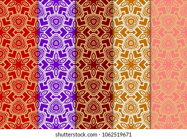 Set of seamless ART DECO geometric pattern. Ornament for interior design, greeting cards, birthday or wedding invitations, fabric print. VECTOR illustration