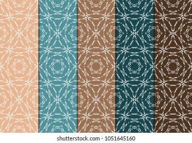 Set of seamless ART DECO pattern with hand drawn texture. Ornament for interior design, greeting cards, birthday or wedding invitations, fabric print. VECTOR