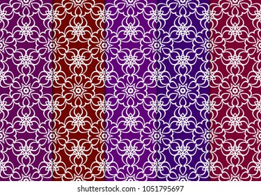 Set of seamless ART DECO pattern with hand drawn texture. Ornament for interior design, greeting cards, birthday or wedding invitations, fabric print. VECTOR