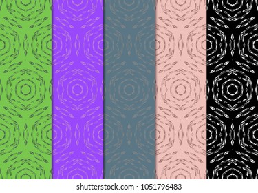 Set of seamless ART DECO pattern with hand drawn texture. Ornament for interior design, greeting cards, birthday or wedding invitations, fabric print. VECTOR