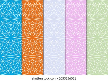 Set of seamless ART DECO pattern with hand drawn texture. Ornament for interior design, greeting cards, birthday or wedding invitations, fabric print. VECTOR
