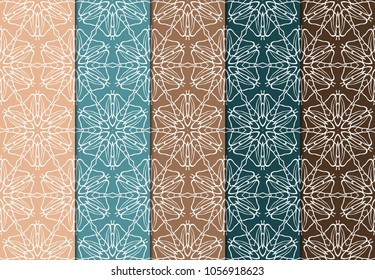 Set of seamless ART DECO pattern with hand drawn texture. Ornament for interior design, greeting cards, birthday or wedding invitations, fabric print. VECTOR