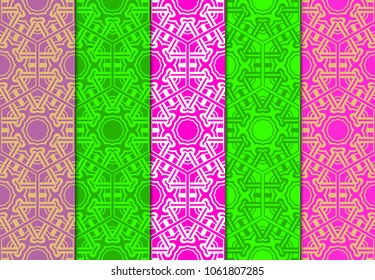 Set of seamless ART DECO pattern with hexagonal texture. Ornament for modern interior design and texture.