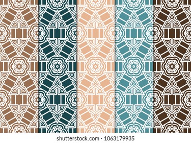 Set of seamless ART DECO pattern with hand drawn texture. Ornament for modern interior design and texture.