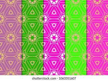 Set of seamless ART DECO pattern with hand drawn texture. Ornament for modern interior design and texture.