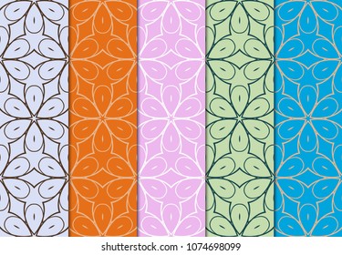 Set of seamless ART DECO pattern with hand drawn texture. Ornament for modern interior design and texture.