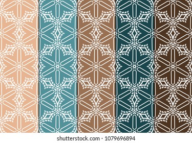 Set of seamless ART DECO pattern with hand drawn texture. Ornament for interior design, greeting cards, birthday or wedding invitations, fabric print. VECTOR