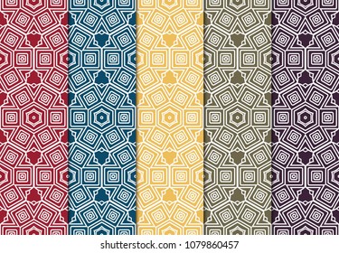 Set of seamless ART DECO pattern with hand drawn texture. Ornament for modern interior design and texture.