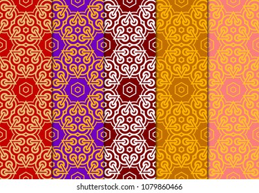 Set of seamless ART DECO pattern with hand drawn texture. Ornament for modern interior design and texture.