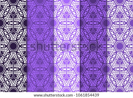 Set Seamless Art Deco Pattern Hand Stock Vector Royalty