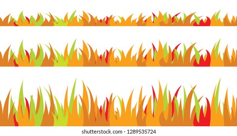 The set seamless of autumn grass.
